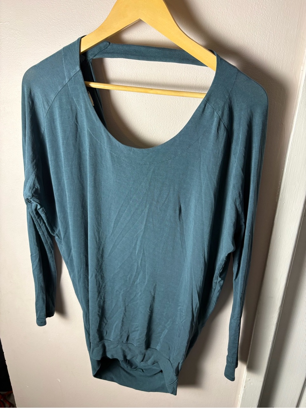 Wilfred Teal Scoop Back Relaxed Long Sleeve Top Size XS